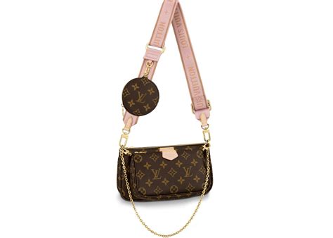 louis vuitton multi pochette rose clair vs green